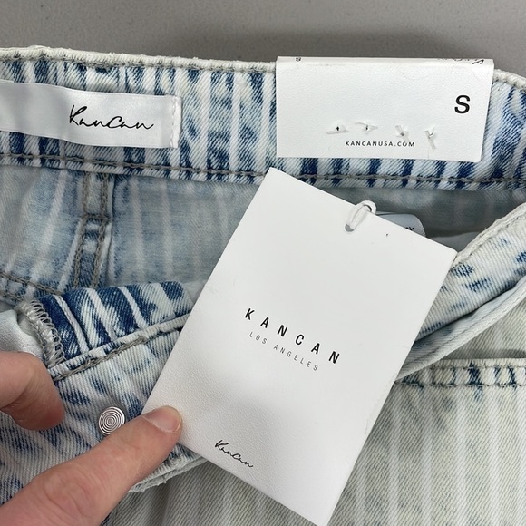 KanCan NWT Jean Skirt Estilo Striped Mini Skirt Denim Blue White Size Small S - Picture 8 of 13